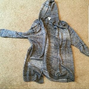 Plaited Ombre Striped Hooded Cardigan